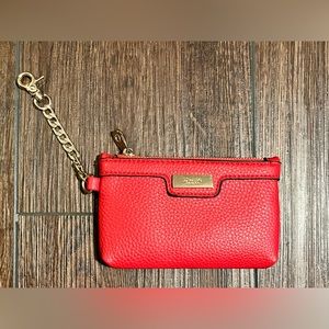 Dune London attachable/detachable change purse. Red. Gold hardware.